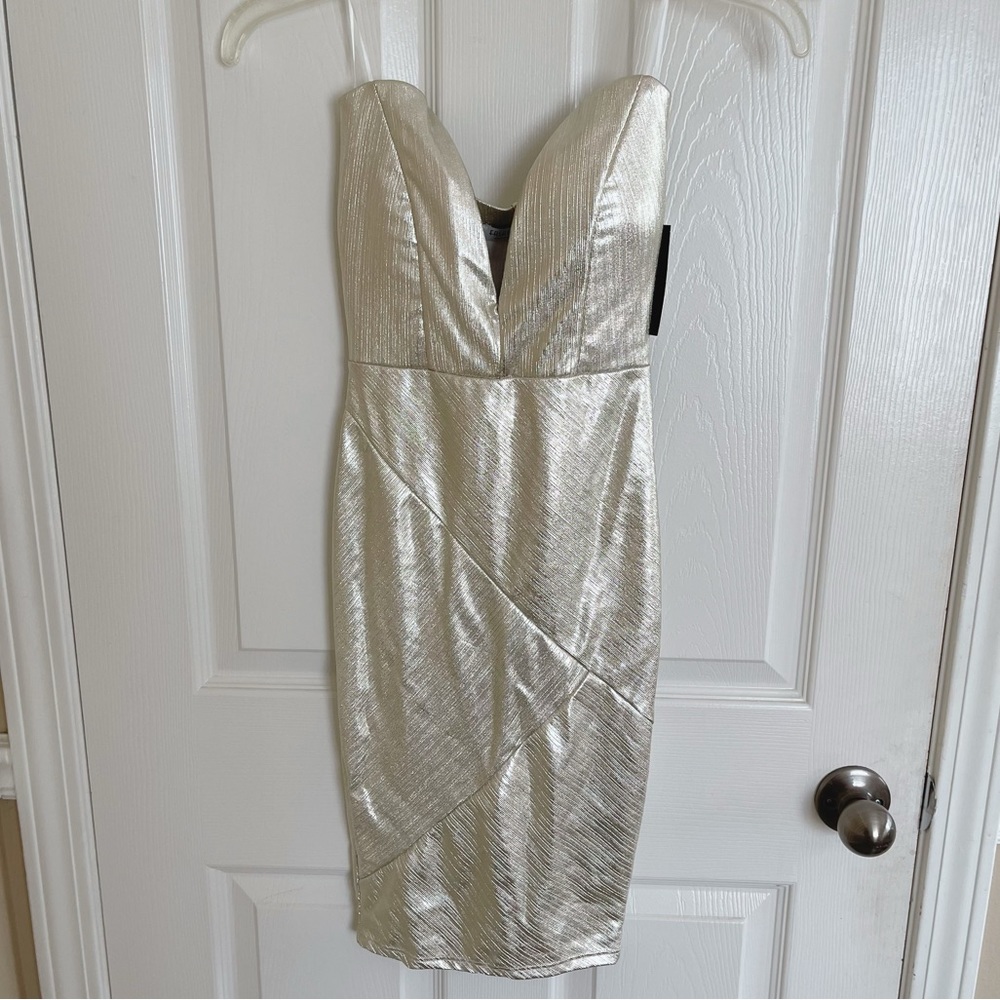 Gold Fashion Nova Mini Dress size Small